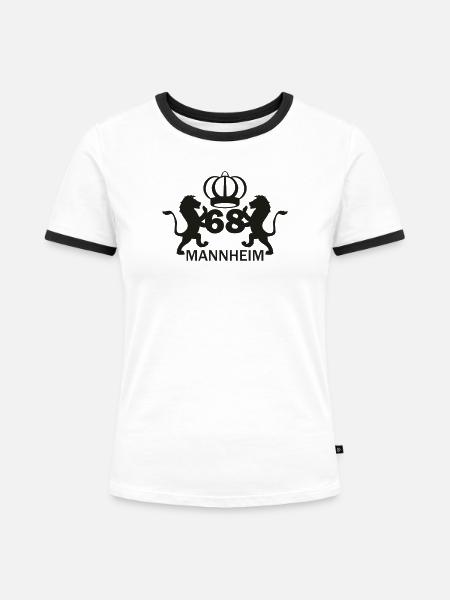 Mannheim 68 - Frauen Kontrast-T-Shirt - Weiß/Schwarz