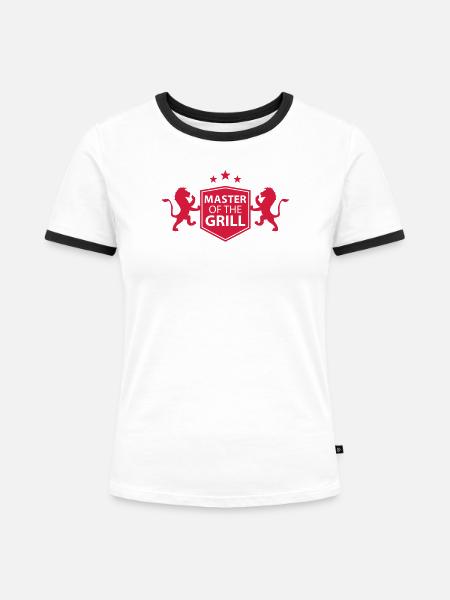 master of the grill - Frauen Kontrast-T-Shirt - Weiß/Schwarz