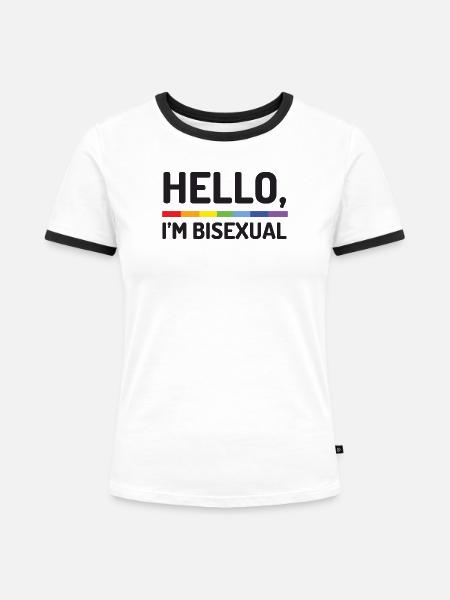 Hallo, ich bin bisexuell - Frauen Kontrast-T-Shirt - Weiß/Schwarz