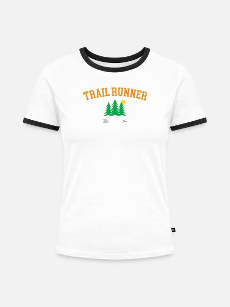 Trailrunner - Frauen Kontrast-T-Shirt - Weiß/Schwarz