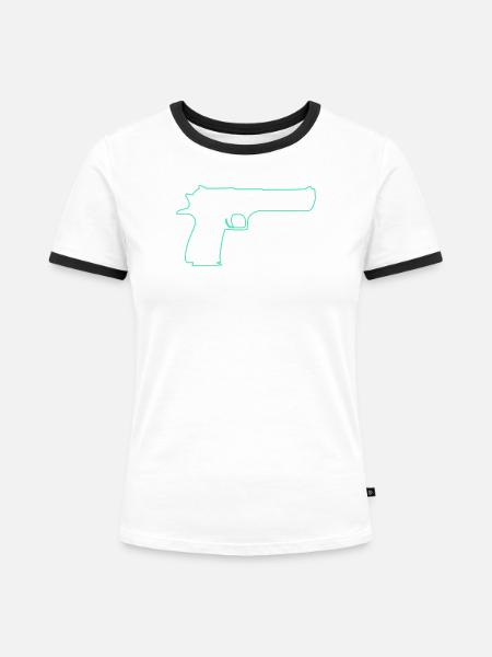waffe - Frauen Kontrast-T-Shirt - Weiß/Schwarz