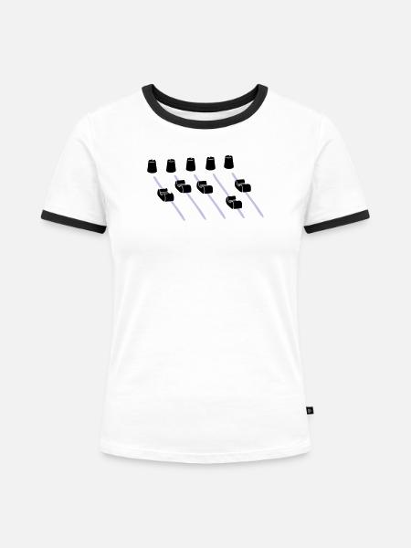 music mixer - Frauen Kontrast-T-Shirt - Weiß/Schwarz