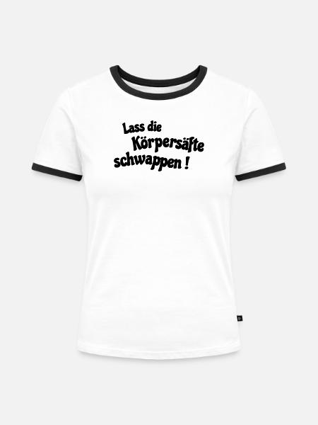 koerpersaefte - Frauen Kontrast-T-Shirt - Weiß/Schwarz