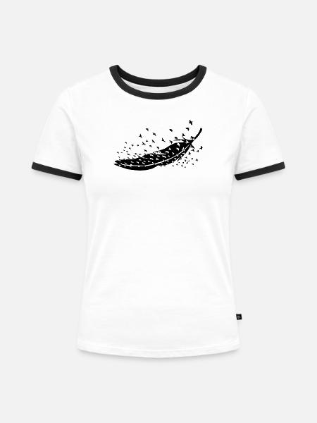 Vogelzüchter Ornithologe Vogelbeobachter Gothic - Frauen Kontrast-T-Shirt - Weiß/Schwarz