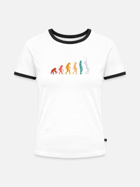 Tennis-Entwicklung - Frauen Kontrast-T-Shirt - Weiß/Schwarz