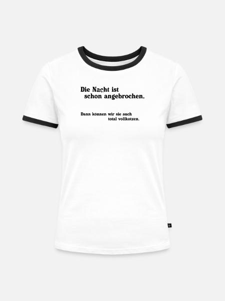 Die Nacht ist angebrochen - Frauen Kontrast-T-Shirt - Weiß/Schwarz