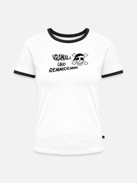 Krawall und Remmidemmi - Frauen Kontrast-T-Shirt - Weiß/Schwarz