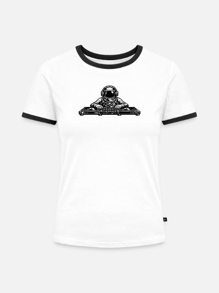 Kadett im Weltraum - Frauen Kontrast-T-Shirt - Weiß/Schwarz