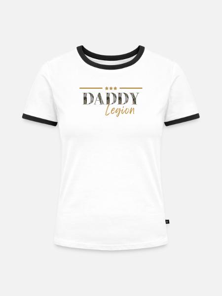 Daddy Legion - Frauen Kontrast-T-Shirt - Weiß/Schwarz