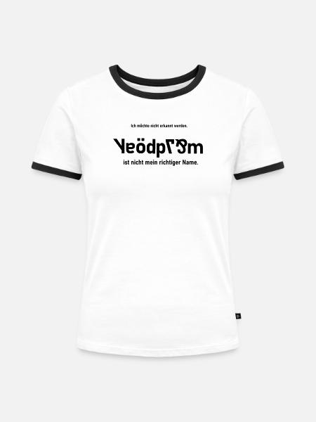 nicht mein richtiger Name - Frauen Kontrast-T-Shirt - Weiß/Schwarz