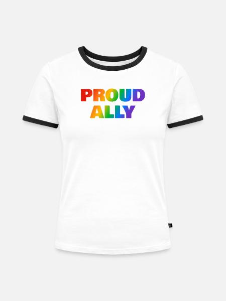 LGBTQ-Verbündeter - Frauen Kontrast-T-Shirt - Weiß/Schwarz