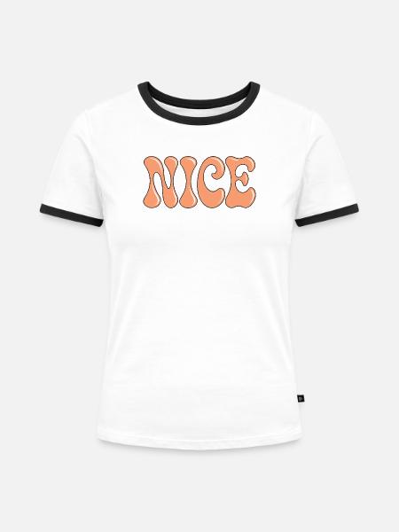 Schöne Blasen, weicher Pfirsichfehler - Frauen Kontrast-T-Shirt - Weiß/Schwarz