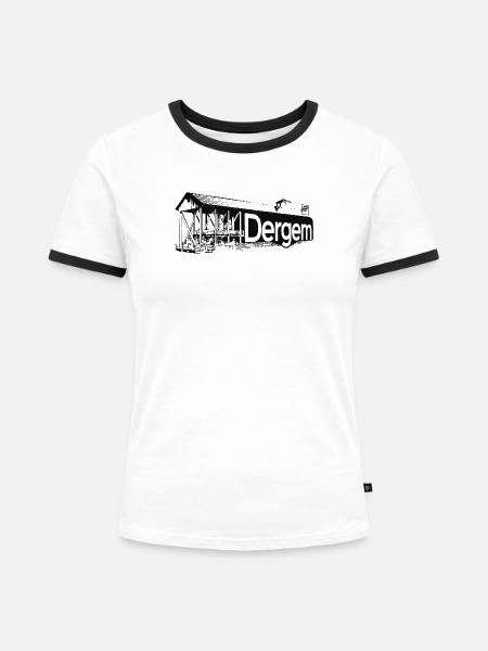 Bad Dürkheim black - Frauen Kontrast-T-Shirt - Weiß/Schwarz