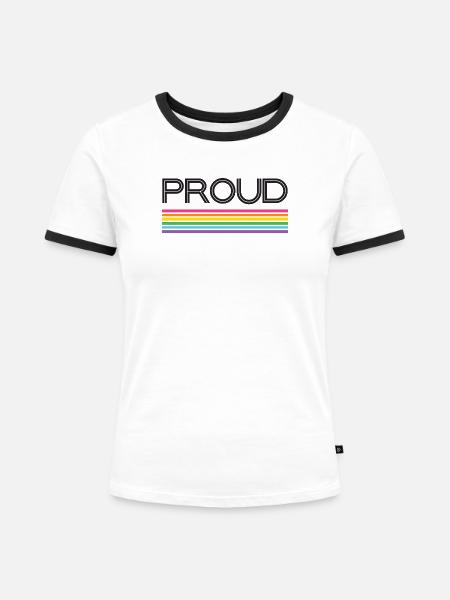 Pride Month LGBT - Stolz! - Frauen Kontrast-T-Shirt - Weiß/Schwarz