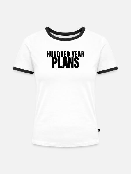 Schildkroete - Hundred Year Plans - Reptilien - Frauen Kontrast-T-Shirt - Weiß/Schwarz