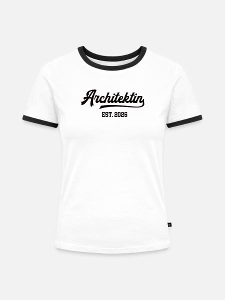 Architektin Architektur Studentin Abschluss 2026 - Frauen Kontrast-T-Shirt - Weiß/Schwarz