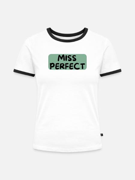 Miss Perfect - Frauen Kontrast-T-Shirt - Weiß/Schwarz