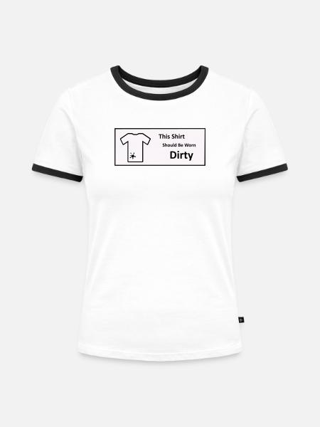 Dirty Shirt - Frauen Kontrast-T-Shirt - Weiß/Schwarz
