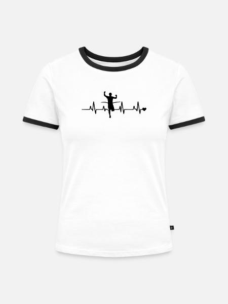 läufer - Frauen Kontrast-T-Shirt - Weiß/Schwarz