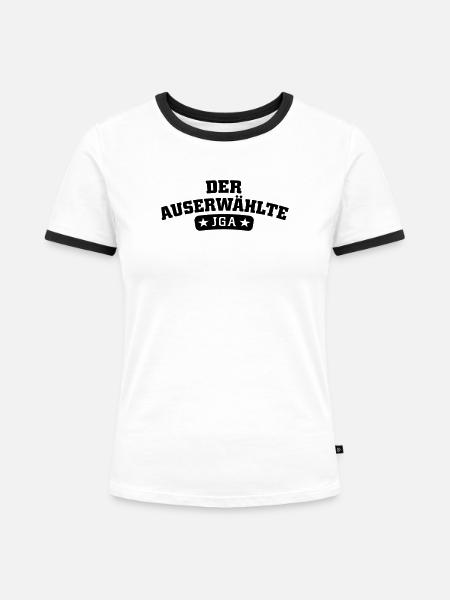 Der Auserwählte JGA - Frauen Kontrast-T-Shirt - Weiß/Schwarz