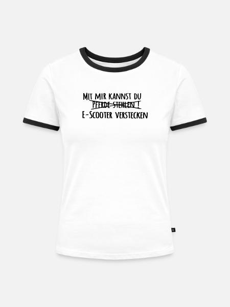 Pferde stehlen - Frauen Kontrast-T-Shirt - Weiß/Schwarz