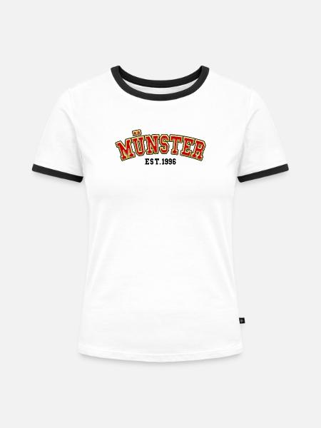 Münster gegründet 1996 - Frauen Kontrast-T-Shirt - Weiß/Schwarz