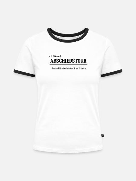 Abschiedstour - Frauen Kontrast-T-Shirt - Weiß/Schwarz