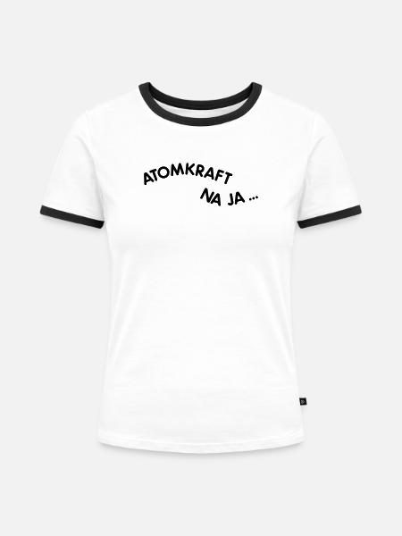 Atomkraft - Frauen Kontrast-T-Shirt - Weiß/Schwarz