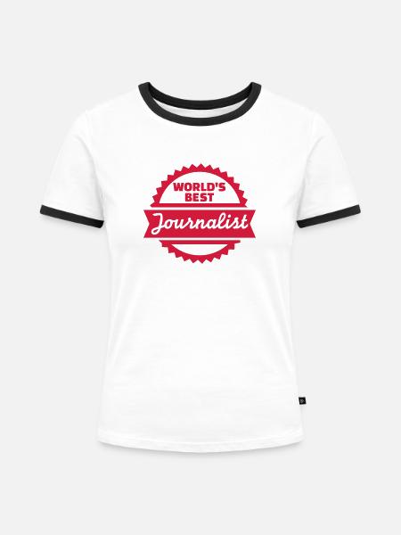 Journalist - Frauen Kontrast-T-Shirt - Weiß/Schwarz