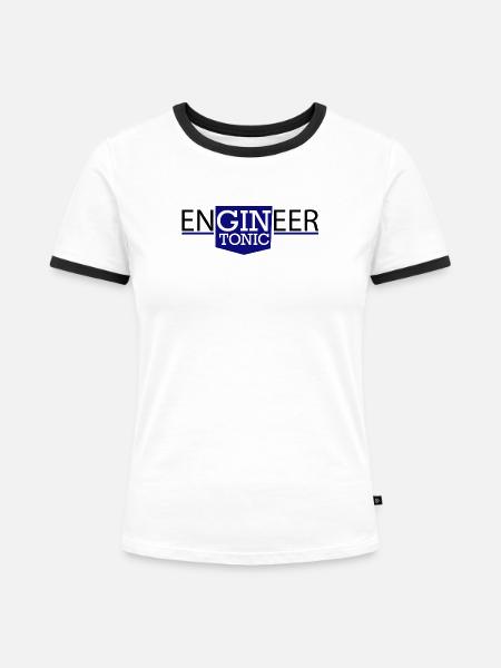 Engineer - Frauen Kontrast-T-Shirt - Weiß/Schwarz