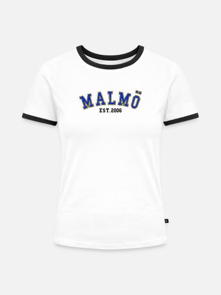 Malmö gegründet 2006 - Frauen Kontrast-T-Shirt - Weiß/Schwarz