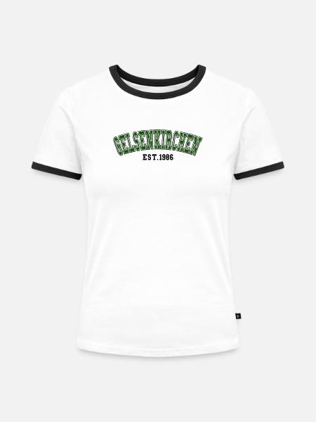 Gelsenkirchen gegründet 1986 - Frauen Kontrast-T-Shirt - Weiß/Schwarz