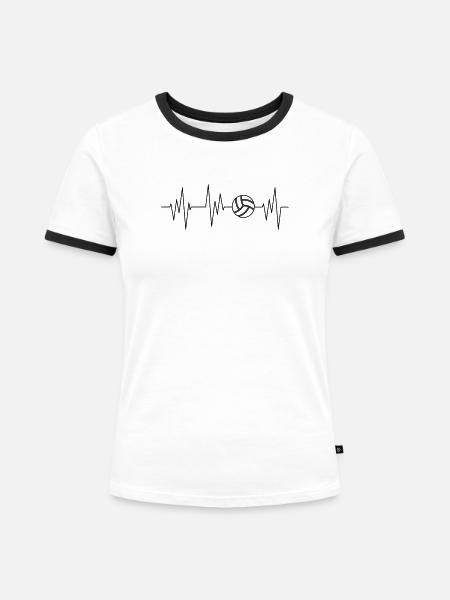 Volleyballer - Frauen Kontrast-T-Shirt - Weiß/Schwarz