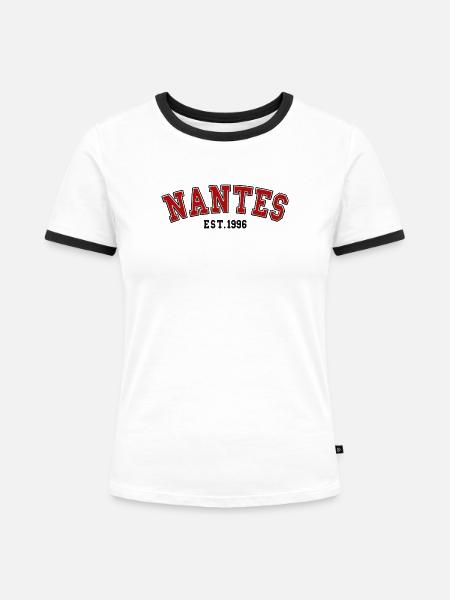 Nantes gegründet 1996 - Frauen Kontrast-T-Shirt - Weiß/Schwarz