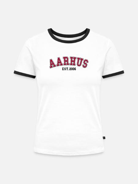 Aarhus Gründung 2006 - Frauen Kontrast-T-Shirt - Weiß/Schwarz