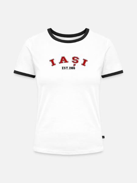 Iași gegründet 1986 - Frauen Kontrast-T-Shirt - Weiß/Schwarz