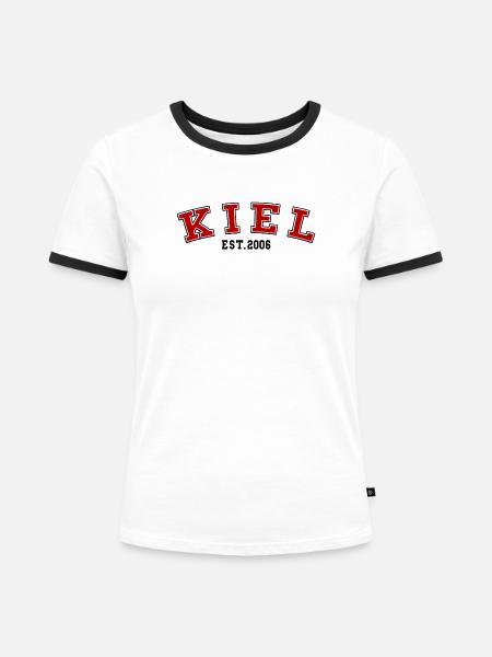 Kiel gegründet 2006 - Frauen Kontrast-T-Shirt - Weiß/Schwarz