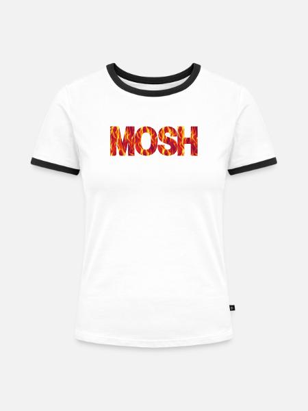 Mosh! - Frauen Kontrast-T-Shirt - Weiß/Schwarz