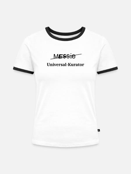 Messie - Frauen Kontrast-T-Shirt - Weiß/Schwarz