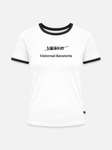 Messie in - Frauen Kontrast-T-Shirt - Weiß/Schwarz