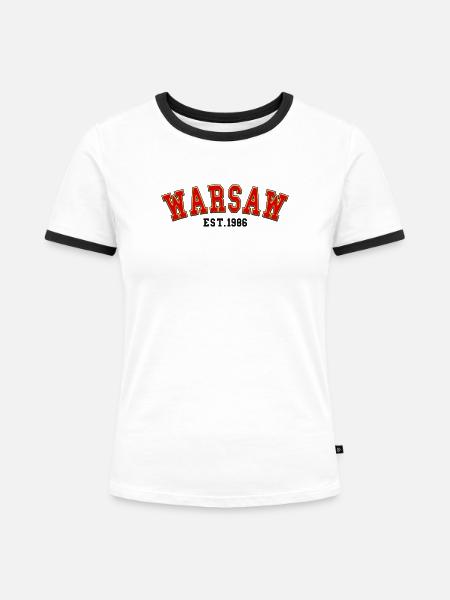 Warschau gegründet 1986 - Frauen Kontrast-T-Shirt - Weiß/Schwarz
