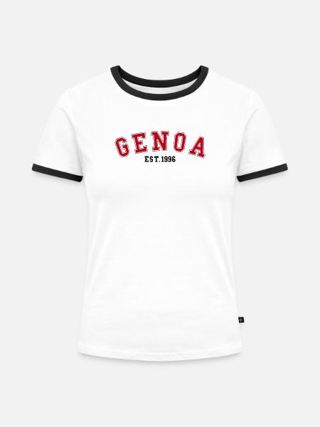 Genua gegründet 1996 - Frauen Kontrast-T-Shirt - Weiß/Schwarz