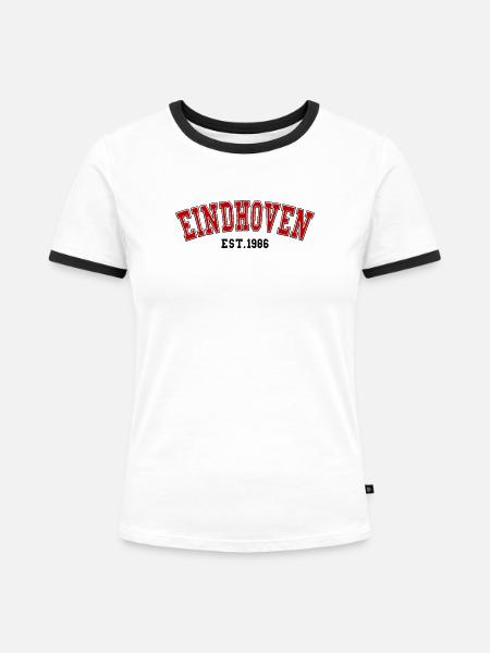 Eindhoven gegründet 1986 - Frauen Kontrast-T-Shirt - Weiß/Schwarz