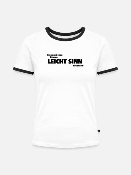 Leicht Sinn - Frauen Kontrast-T-Shirt - Weiß/Schwarz