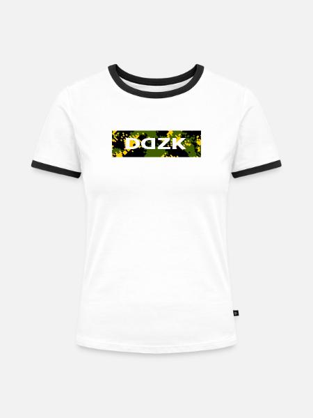 Cammo DDZK - Frauen Kontrast-T-Shirt - Weiß/Schwarz