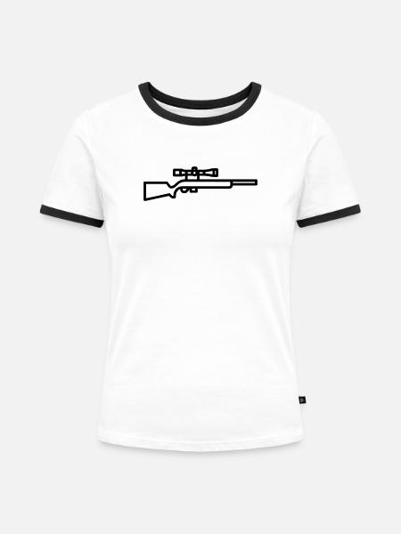 Scharfschütze - Frauen Kontrast-T-Shirt - Weiß/Schwarz