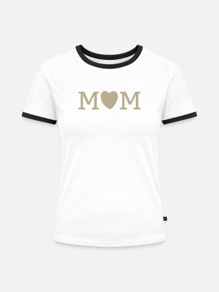 MUM – Mutterliebe - Frauen Kontrast-T-Shirt - Weiß/Schwarz