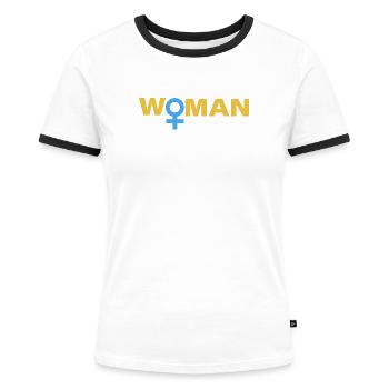 WOMAN - Frauen Kontrast-T-Shirt - Weiß/Schwarz - Vorne - Selfina (174cm)