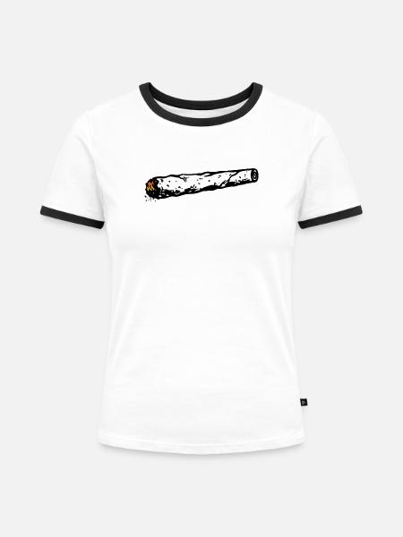 Joint - Frauen Kontrast-T-Shirt - Weiß/Schwarz