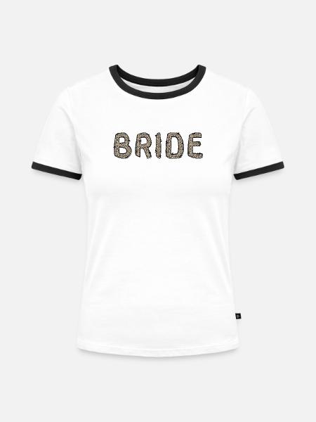 Braut, Junggesellinnenabschied, Leo, JGA - Frauen Kontrast-T-Shirt - Weiß/Schwarz